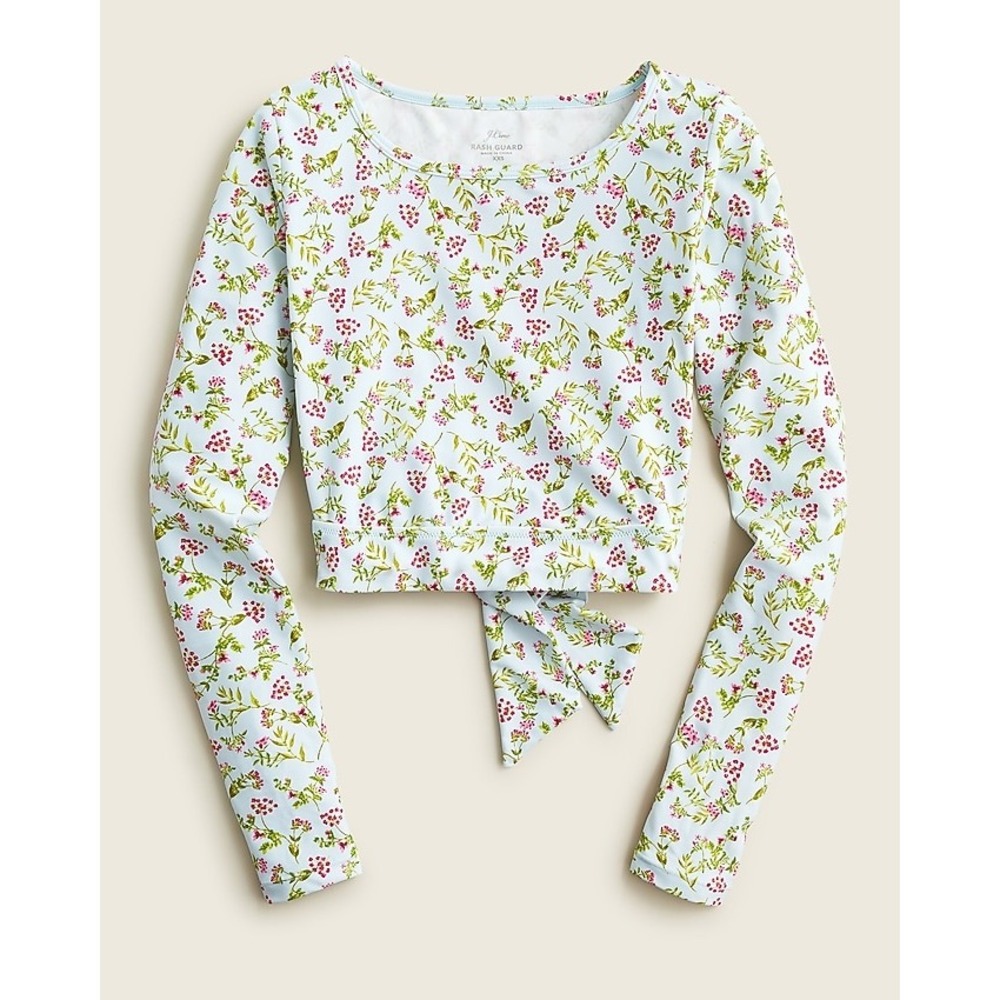 J. Crew Cropped rash guard in‎ cloud meadow floral, NWT, Women's Size XXL